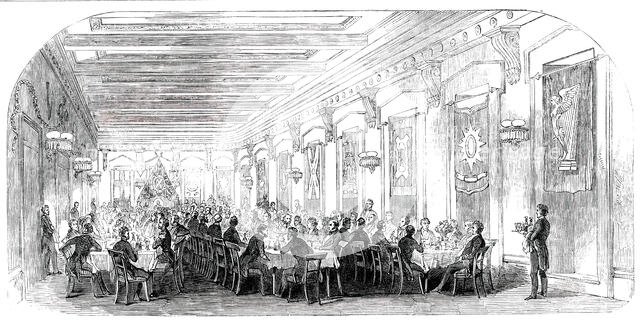 Grand Dinner in the Masonic Hall, at Montreal, 1850. Creator: Unknown.