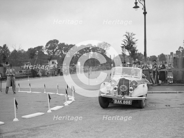 Talbot 10 drophead coupe of RM Proctor competing in the South Wales Auto Club Welsh Rally, 1937 Artist: Bill Brunell.