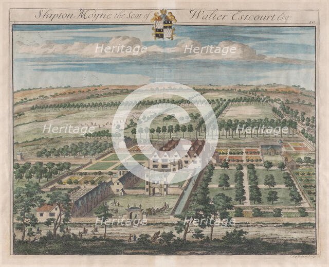 Shipton Moyne, The Seat of Walter Estcourt, Esq., [1712] reissued 1768. Creator: Johannes Kip.