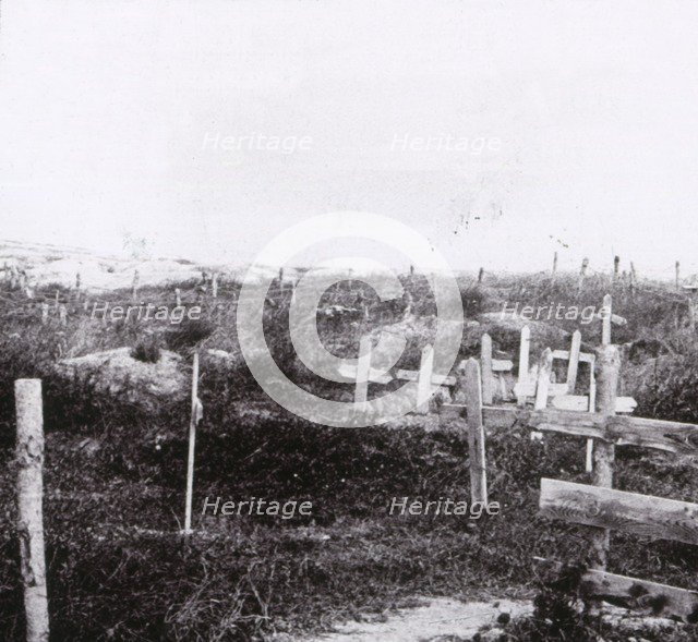Graves, Massiges, northern France, c1914-c1918.  Artist: Unknown.