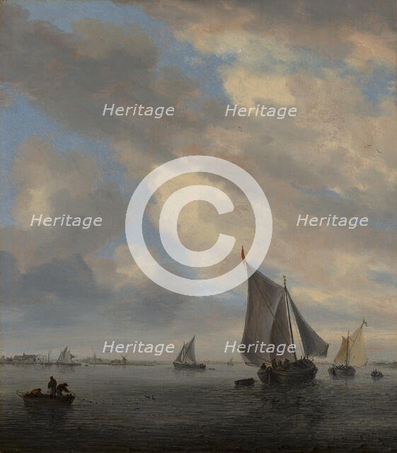 View of Sailing Boats on a Lake. Creator: Salomon Ruysdael.