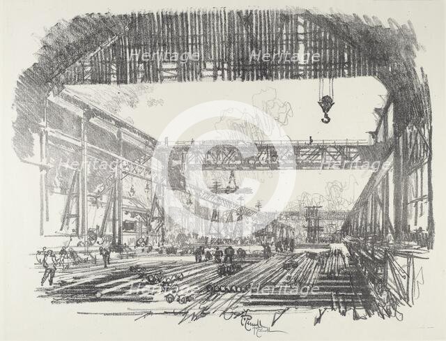 Steel Bars for Shells, 1916. Creator: Joseph Pennell.