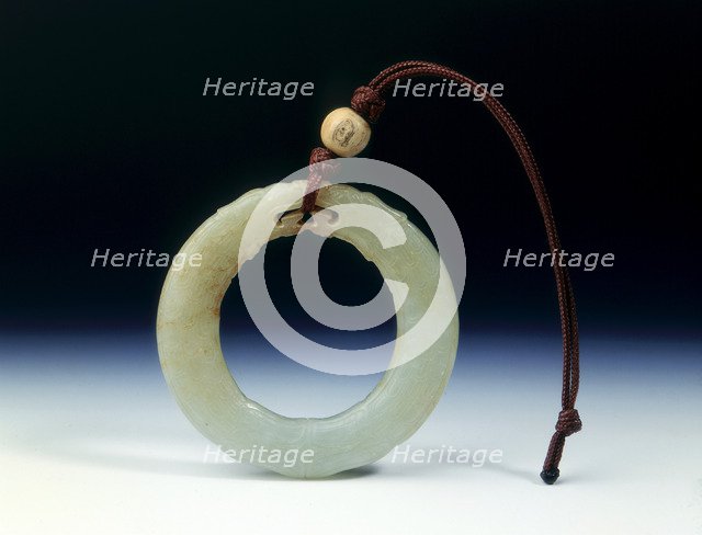 Jade ring scaly fish circular pendant, Late Northern Song to Ming dynasty, China, 1100-1644. Artist: Unknown