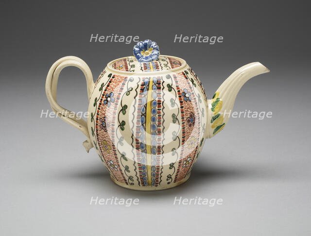 Teapot, Leeds, c. 1770. Creator: Unknown.