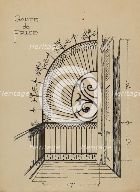 Iron Balcony Garde, 1935/1942. Creator: Al Curry.