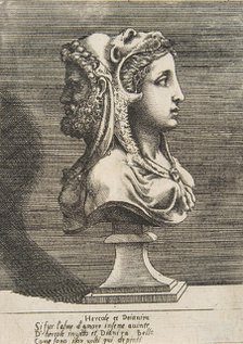 Bust of Hercules and Dejanira, ca. 1531-76. Creator: Giulio Bonasone.