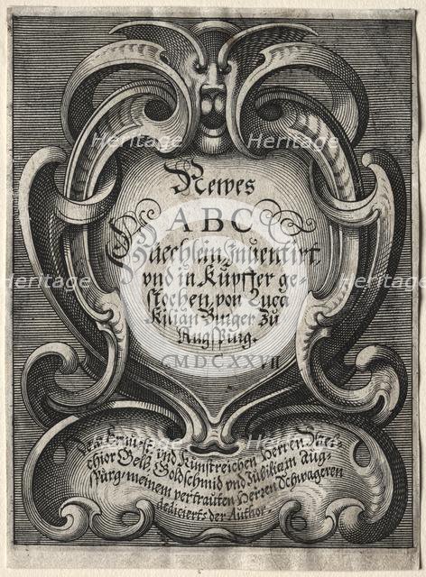 New ABC Booklet, 1627. Creator: Lucas Kilian (German, 1579-1637).