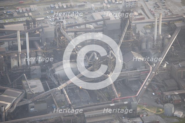 Blast furnaces at Scunthorpe Steel Works, North Lincolnshire, 2016. Creator: Dave MacLeod.
