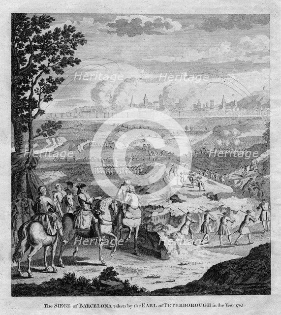 'The siege of Barcelona taken by the Earl of Peterborough in the year 1705'. Artist: Unknown
