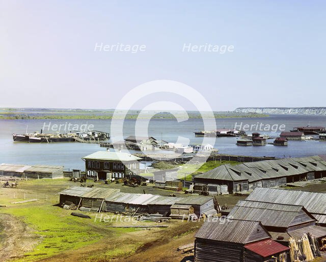 Confluence of the Irtysh and Tobol rivers, Tobolsk, 1912. Creator: Sergey Mikhaylovich Prokudin-Gorsky.