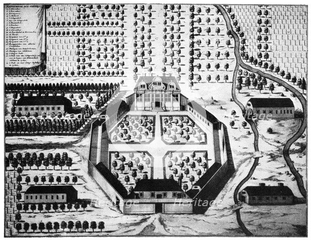 Aerial view of the Vergelegen wine estate, South Africa, 18th century (1931). Artist: Unknown