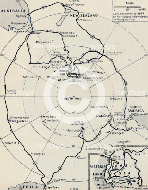 'Ross's Antarctic Voyage in the Erebus and the Teror,  November 12, 1840', 1937. Artist: Unknown.