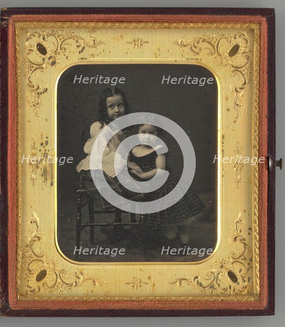 Untitled (Portrait of Two Girls), 1861. Creator: Mathew Brady.