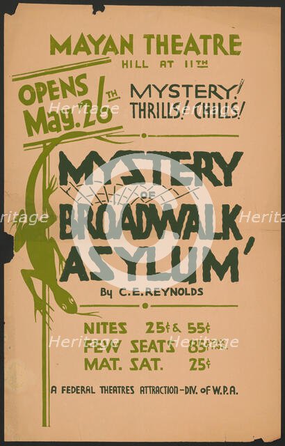 Mystery of Broadwalk Asylum, Los Angeles, [193-]. Creator: Unknown.