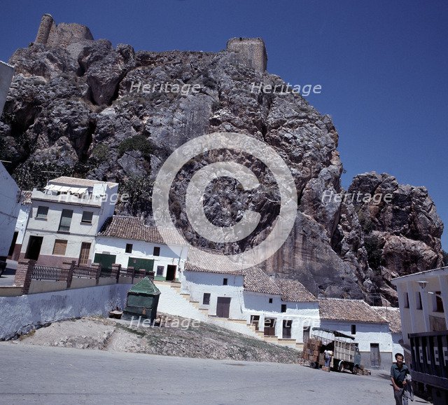 Castle on rocks in Zahara de la Sierra (Cádiz).
