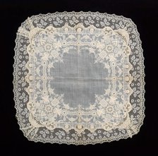 Handkerchief, probably French, 1850-70. Creator: Unknown.