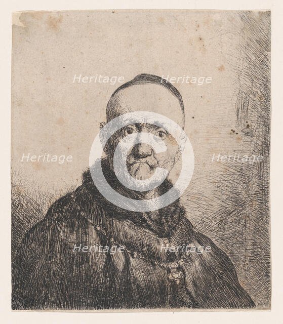 Bust of an Old Man, Frontal, 17th century. Creator: Jan Lievens.