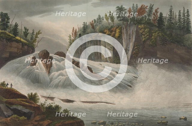 Hadley's Falls (No. 5 of The Hudson River Portfolio), 1821-22. Creators: John Rubens Smith, John Hill.