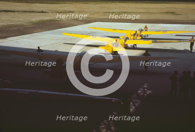 Training gliders at the Marine [Corp]'s Page Field, Parris Island, S.C., 1942. Creator: Alfred T Palmer.