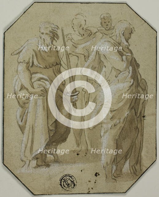 Saint Paul and Three Other Standing Figures, 18th century. Creator: Anton Maria Zanetti.