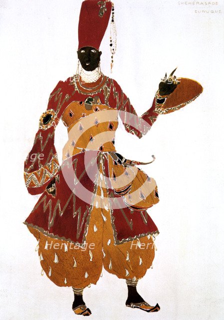 Eunuch costume design for the ballet Scheherazade, 1910. Artist: Leon Bakst