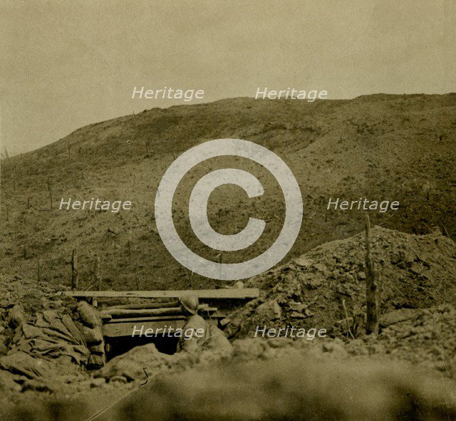 Crest of hill at Les Éparges, northern France, c1914-c1918.  Artist: Unknown.