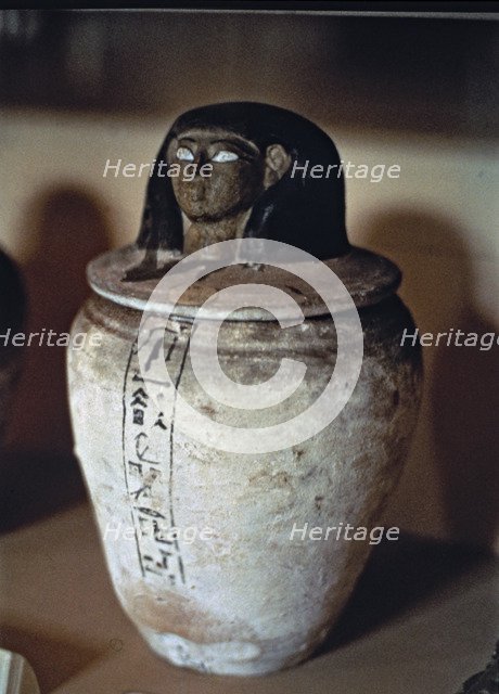 Egyptian canopic vase.