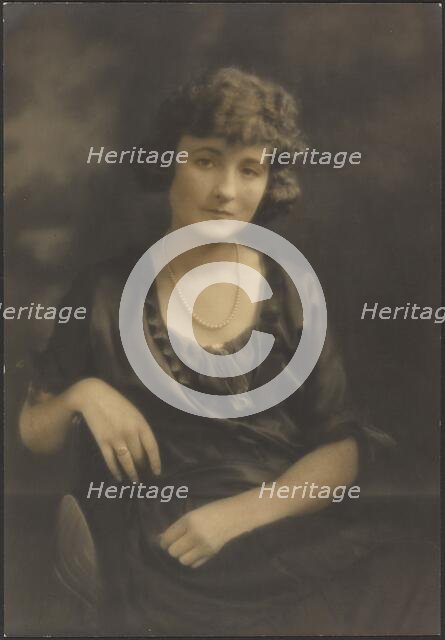 Portrait of a Woman with Pearl Necklace, 1907-1943. Creator: Louis Fleckenstein.