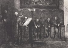 Les chantres Espagnols - Le Lutre (The Spanish cantors, or The lectern), 1865. Creator: Alphonse Legros.