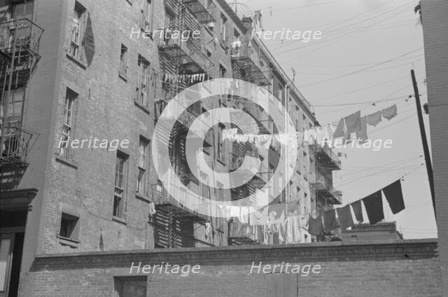 Apartment houses from the rear, 61st Street between 1st and 3rd Avenues, New York, 1938. Creator: Walker Evans.