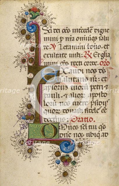 Decorated Text Page; Gualenghi-d'Este Hours, about 1469. Creator: Unknown.