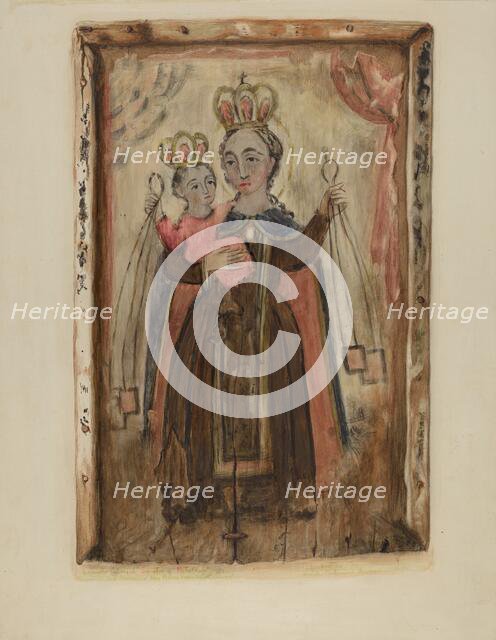 Retablo (Our Lady of Carmel), 1935/1942. Creator: Maude Valle.