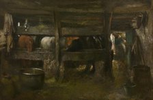 Horse Stable, c1860-1900. Creator: Jan Stobbaerts.