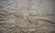 Hunting hippos relief, Mastaba of Kagemni, Saqqara, Egypt, Old Kingdom, 6th Dynasty, 2350 BC (2003). Creator: Unknown.