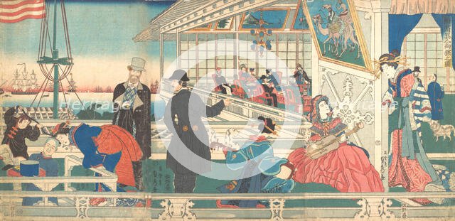 Home of Foreign Merchants in Yokohama, 9th month, 1861. Creator: Sadahide Utagawa.