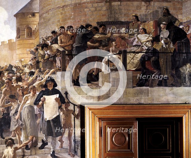 Louis VI of France granting the citizens of Paris their first charter, 12th century (c1858-1921). Artist: Jean-Paul Laurens