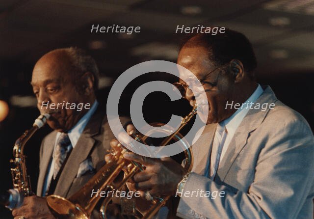 Benny Carter and Clark Terry, The Jazz Inn Party All Star Big Band Nordwijk, Netherlands, 1989. Creator: Brian Foskett.