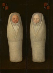 Portrait of Swaddled Twins: The Early-Deceased Children of Jacob de Graeff and Aeltge Boelens, c1617 Creator: Anon.