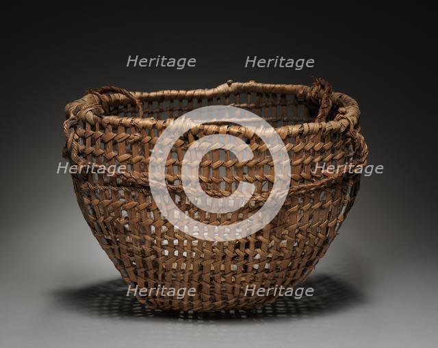 Clam basket with Tump Line, late 1800. Creator: Unknown.