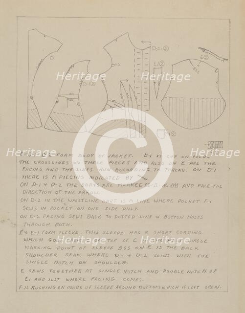 Dress Pattern, 1935/1942. Creator: Bessie Forman.
