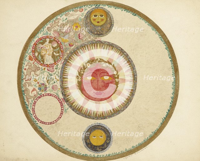 The Sun. Design for a plate.