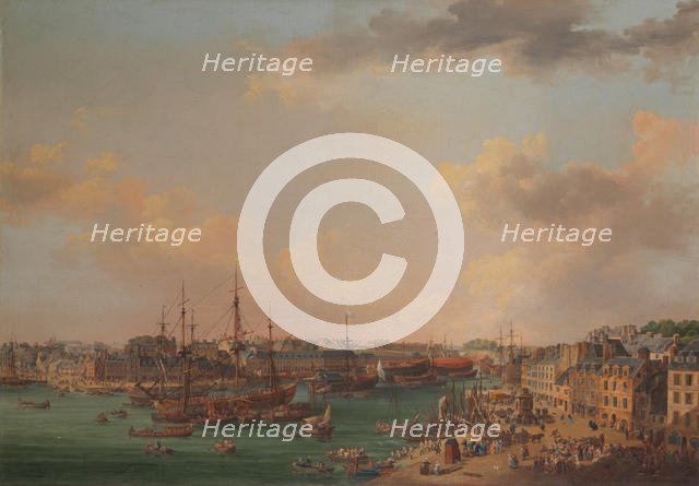 The Outer Harbor of Brest, 1773. Creator: Henri Joseph van Blarenberghe.