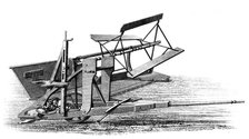 Cyrus McCormick's reaping machine, 1862. Artist: Anon