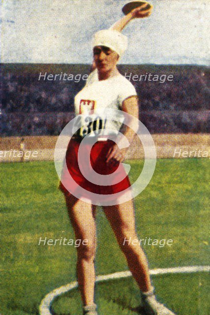 Halina Konopacka of Poland, world champion discus-thrower, 1928. Creator: Unknown.
