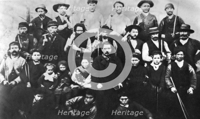 Group of parisian workmen participating in the Commune, photograph. Paris Commune 1871. Artist: Unknown
