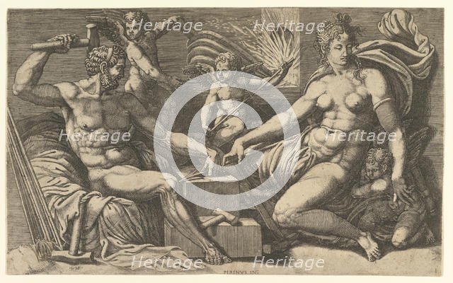 Venus and Vulcan at the Forge, ca. 1555. Creator: Giorgio Ghisi.