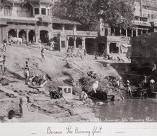 Benares, The Burning Gháts, Late 1860s. Creator: Samuel Bourne.
