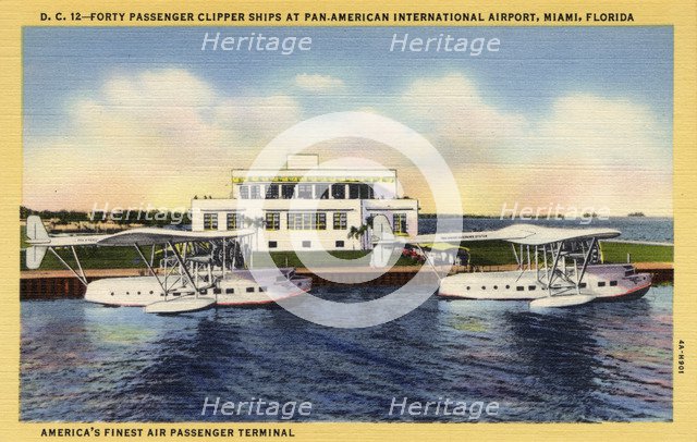 'Forty Passenger Clipper Ships at Pan-American International Airport, Miami, Florida', USA, 1934. Artist: Unknown