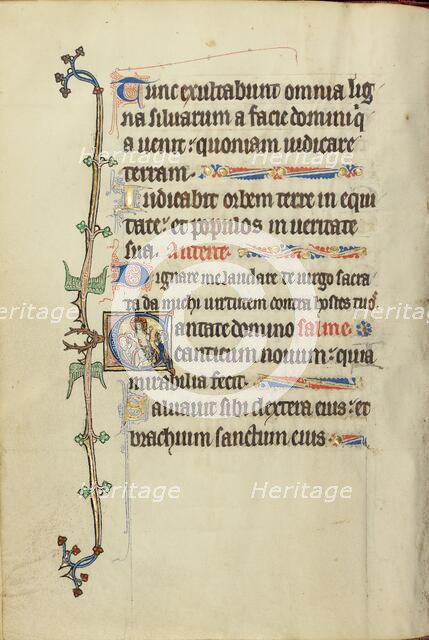 Initial C: Christ in Majesty between the Virgin Mary and Saint John the Evangelist, about 1300. Creator: Unknown.