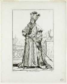 Le Grand Seigneur, plate seventeen from Caravanne du Sultan à la Mecque, 1748. Creator: Joseph-Marie Vien the Elder.